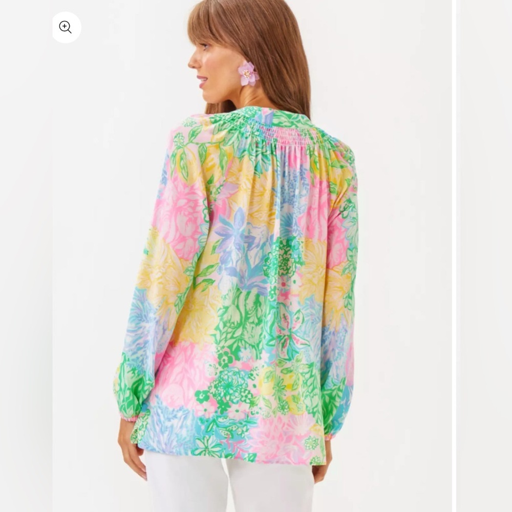 Lilly Pulitzer•Multi Bright Delight Patch -Elsa Silk Top - Picture 5 of 6